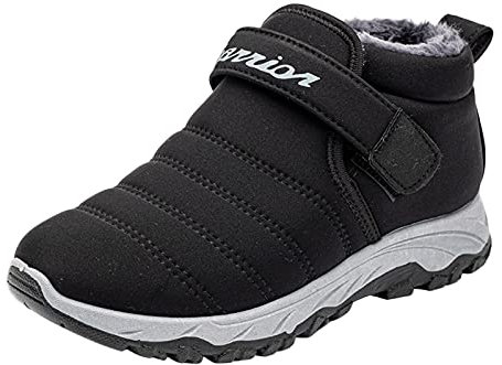 NOAGENJT Stivali Alti Primaverili Scarpe da uomo a tubo corto Fondo piatto Plus Punta Scarpe calde idrorepellenti Stivali invernali Stivali da uomo in velluto di Stivaletti Invernali Neri