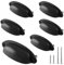 Kyuionty 6 Pack Antique Black Drawer Pull Handle Knobs Metal Cup Pull 3.5 Hole Centers, Vintage Shell Pull Handles for Kitchen Cabinet Dresser Furniture