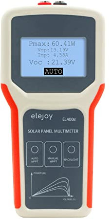 Multimètre portatif de panneau photovoltaïque portatif - Détection automatique / manuelle MPPT - Testeur MPPT avec écran LCD - Outil de test de tension à vide