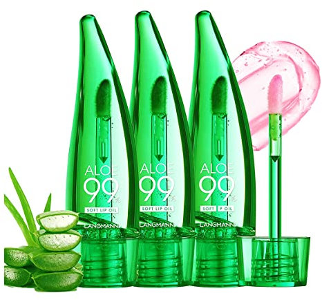 Pakivs 3 Pcs Aloe Vera Lipgloss Set,Magic Temperature Color Change Lipgloss Feuchtigkeitsspendender lang anhaltender Lippenstift Lippenstift Lip Tint für Frauen