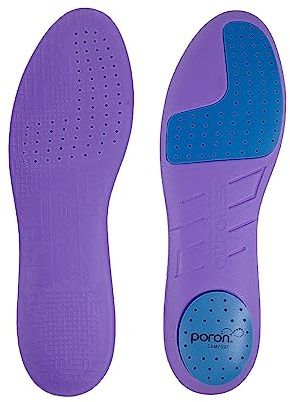 Oupower Plantillas para tacos de fútbol con absorción de impactos, soporte de arco antideslizante, transpirable, para hombres, mujeres, niños, niñas, niños, color morado (EE. UU. 9.5-10)
