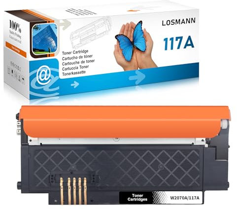 LOSMANN 117A Toner kompatibel für HP 117A W2070A Toner mit Chip für HP Color Laser 150 a 150 nw 150 Series MFP 170 MFP 178 nw MFP 178 nwg MFP 179 FNG MFP 179 fnw (Schwarz)