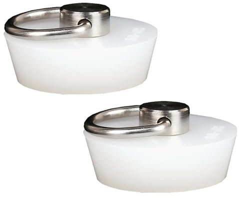 Tapones de drenaje blancos, tapón de fregadero de baño, tapones de goma con anillo colgante para bañeras, fregaderos de cocina, lavabos de mano, adecuados para agujeros de 52 mm a 55,5 mm de diámetro