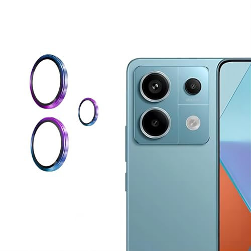 KNOXS for Xiaomi Redmi Note 13 Pro Camera Lens Protector, HD&9H Tempered Glass Scratchproof Camera Lense Cover Screen Protector Durable Metal Protective Ring -Colourful