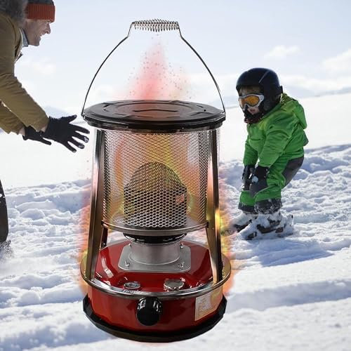 RUTAVM Raumheizungen Camping-Heizung ohne Strom, Kerosin-Heizung, Herd, Öl-Heizungsbrenner for drinnen und draußen, 360°-Surround-Heizung (Size : 4.6L/Red)