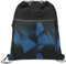 coocazoo Turnbeutel „Electric Ice”, schwarz-blau, mit Reißverschlussfach und Kordelzug, reflektierende Elemente, Schlaufen zur Befestigung am Schulrucksack, 10 Liter, ab der 3. Klasse