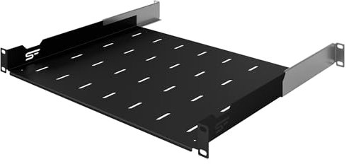 Stalflex Serveur Baie de Brassage 19 Pouces 1U 350mm - Acier Robuste - Racks pour Ordinateur et Serveur - Plateau Cantilever Universel Réglable Ventilé pour Montage en Rack Serveur