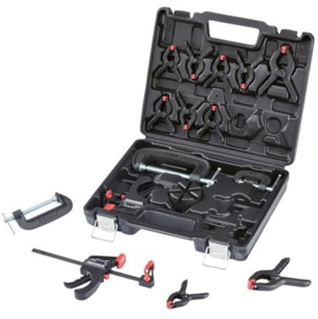 Parkside Clamp & Vice Set - 16 Piece Kit for Clamping, Spreading, and Securing Workpieces for Mobile Tablet Repair Welding Cutting | Quick-Release Button | Durable Plastic Case Included
