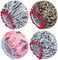 Yoosit 4 PACK Double Layer Waterproof Reusable Satin Shower Caps with Adjustable Bath Hair Caps Stretchy EVA Bathing Hats Bonnets Curly Long Braids Hair for Women Girls (pack of classic)