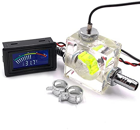 GMBYLBY Three Way Flow Meter LED Thermometer For Water Cooling Liquid System Computer Thermometer Computer Accessories For Desktop