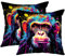 Tucocoo Graffiti-Kunst-Kissenbezüge, 45 x 45 cm, Affen-Portrait, dekorativer Kissenbezug, Tier-Carto-Stil, bunt, Moderne Dekoration für Couch, Bett, Terrasse, Auto, Sofa, Wohnzimmer, 2 Stück