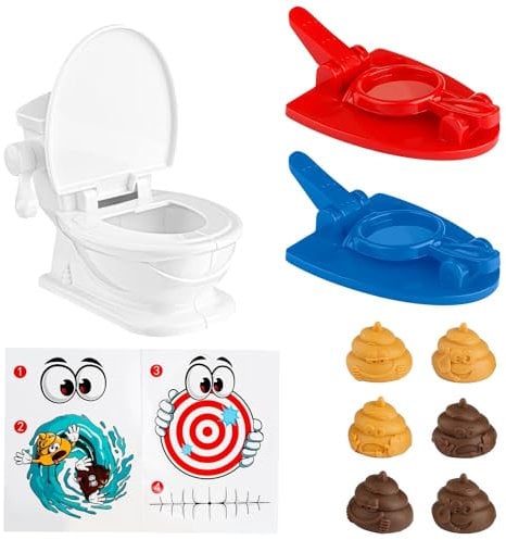 Thyonta Projection Fun Toilet Spoofing Shooting Game with Projectile Poo Suitable for Parent-Child Interaction Children's Toy Parties Family
