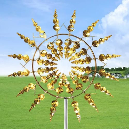 Magic Windmill, Metall-Windmühle, 93cm Garten Wind Spinner Einzigartige Und Magische Metall Windmühle, Windspinner Spinner Skulpturen Windfänger, Rasen Wind Spinners Für Outdoor Wind Catcher