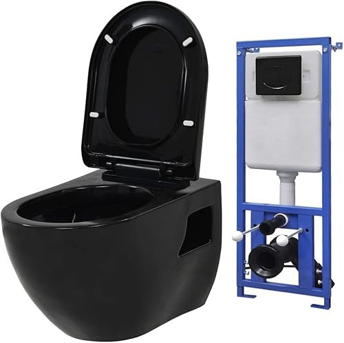 GYDUHYE Modern Close Coupled Toilet, Bathrooms Toilets Back to Wall Ceramic Soft Closing Seat,Wall-Hung Toilet with Concealed Cistern