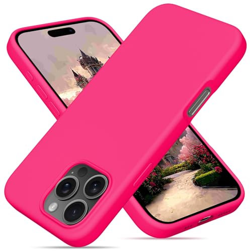OitiYaa Liquid Silicone Case for iPhone 16 Pro Case,Full Body Protective Cover with 4 Layer Shockproof Structure, Soft Ultra Slim Phone Case with Anti-Scratch Microfiber Lining, 6.3, Hot Pink
