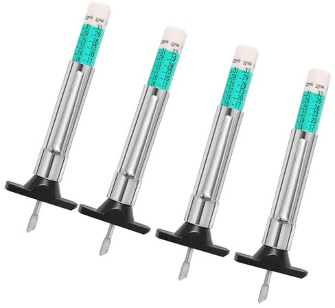 4 Pcs tyre tread depth gauge uk, tyre pressure gauge, Measurement Tool, for Cars, Trucks, Motorcycles,Portable Vehicle Measuring Tool Color Coded Tyre Depth Measurement Tool