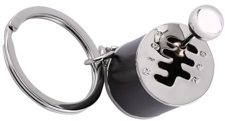 Denash Mini-Gangschaltung-Schlüsselanhänger, Sechsgang-Schaltgetriebe-Gangschaltung-Schlüsselanhänger, Autoteil-Modell, Poliertes Metall, für Ihre Autoschlüssel