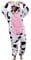 chuangminghangqi Pigiama Donna Lungo Inverno Un Pezzo Animale Costume Costume Adulto Tuta Signore Accogliente Pigiama Pile Onesie Vestiti con Cappuccio (Mucca Rosa, M)