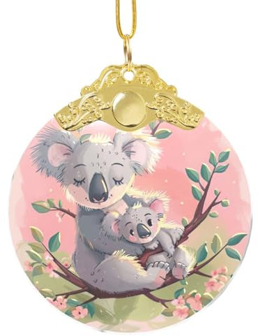 Clear Glass Koala Bear Christmas Tree Ornaments for Wedding Party Christmas Gifts Decoration