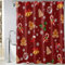 M&W DasDesign Weihnachtlicher Duschvorhang Festliches Design mit Lebkuchenmännern, Zuckerstangen und Glocken, wasserabweisender Polyester-Duschvorhang für das Badezimmer, maschinenwaschbar, 180x200 cm