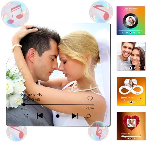 Custom Music Fridge Magnet with Photo Personalised Refrigerator Sticker Customised Christmas Valentine's Day Gift