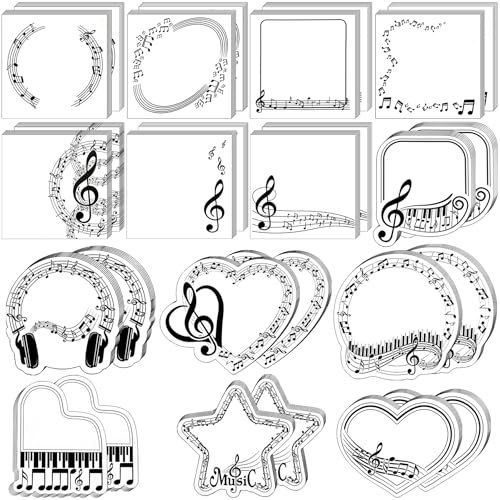 YeahBoom 14Pack Musik Thema Klebezettel Sticky Notes,420 Blatt Selbstklebende Music Notes,Niedliche Mini-Haftnotizen,Klebezettel,Cartoon Haftnotizblock,Schulnotizen, Büronotizen, Geschenke Kinder