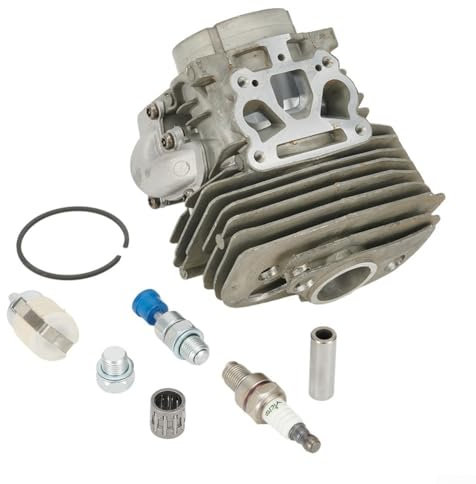 Conjunto de cilindro de repuesto para motosierra de 46 mm para 555 560XP 562 para Jonsered C 258 C 260 con anillo de pistón, pasador de resorte, válvula de alivio de presión, tornillo y rodillo de