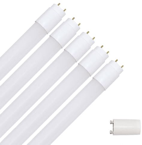 NCC-Licht 5 bombillas LED T8, 45 cm, 8 W, G13, 800 lm, 840, blanco neutro, 4000 K, incluye arrancador