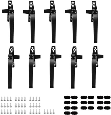 AHAQU 10PCS Replacement Window Handles, Right/Left Hand Universal Window Handle Aluminum Alloy, Double Glazing Window Handles for UPVC Windows and Sliding Doors- Black
