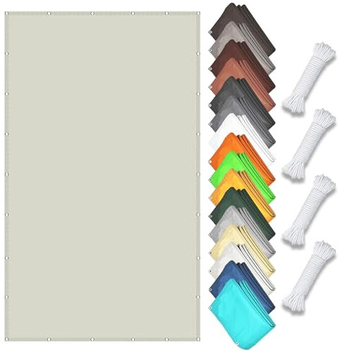 Sonnensegel 55 x 100 cm Sonnenschutz 98% UV Schutz Sonnensegel für Gartenpavillon Sunset Deluxe mit Ösen Und Befestigungsseile für Patio Balkon Terrasse Camping, cremefarben