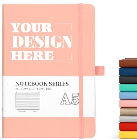 ENOMY Notizbuch Personalisiert mit Logo/Text/Bild Benutzerdefiniert Notizbuch A5 Tagebuch Personalisiert Journal Buch Hardcover für Studenten Lehrer Berufstätige Büro Hochschule