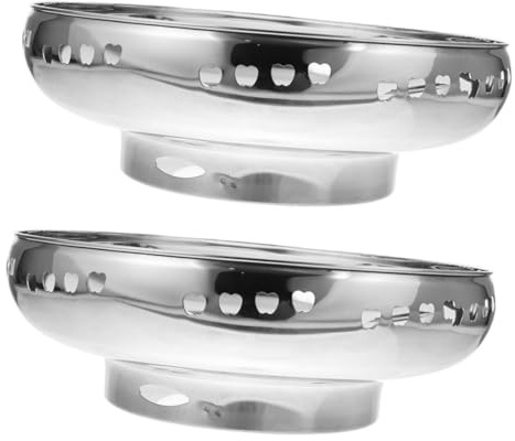 Support pour Wok à Gaz en Acier Inoxydable, Lot de 2 Pièces | Résistant aux Hautes Températures, Finition Argenté, pour Cuisinière à Gaz et Plaque de Cuisson