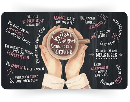 Frühstücksbrettchen „Guten Morgen Schwiegertochter“ | Geschenk für Schwiegertochter, Geburtstag, Weihnachten, liebevolle Botschaft, besondere Aufmerksamkeit