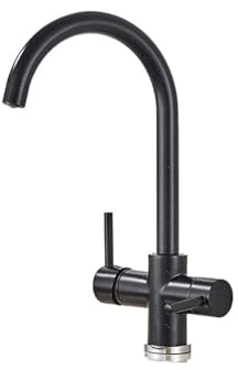 1PCS Multi Reinigung Küche Waschbecken Wasserhahn Heißer und Kalter Mischer Kran Wasserhahn 360 Schwenk Dual Griff(Black with dots)