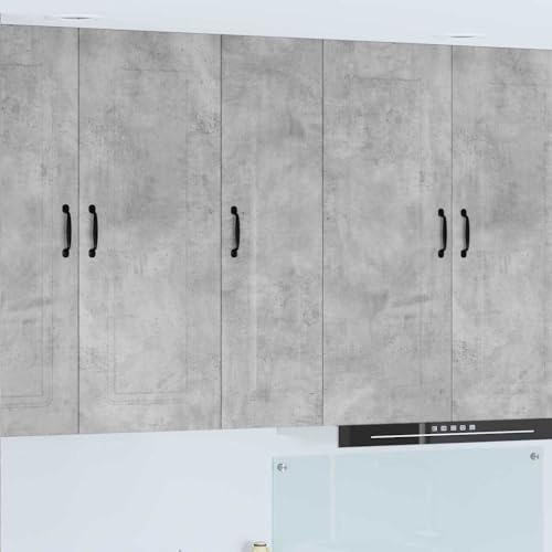 QJBSAVVA Küchenwandschrank Beton Grau 30 x 31 x 100 cm, wandmontierter Vorratsschrank aus Holzwerkstoff, 3 Regale, robuster Sideboard für Küche Flur & Büro