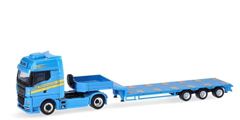 Herpa LKW Modell MAN TGX GX Semitieflader-Sattelzug Zillner, Miniatur im Maßstab 1:87, Sammlerstück, Made in Germany, Kunststoff
