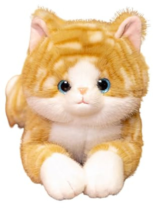 Générique Katze aus Plüsch – (50 cm) weiches Plüschkissen | realistisch liegend | niedliches Entspannungskissen | für Erwachsene, Anti-Stress-Bett für Auto | schlafende Deko