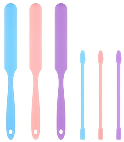 6 Pcs Silicone Wax Spatulas, Reusable Non-Stick Waxing Sticks Applicator for Hair Removal, Eyebrow & Body Waxing Tools for Home and Salon Use