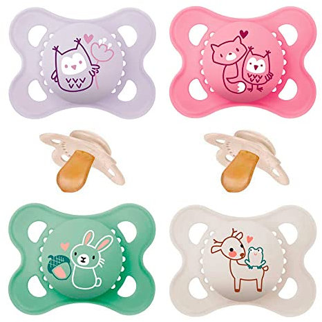 MAM Original // LATEX // Naturkautschuklatex Schnuller 0-6 // 4er Set // inkl. 2 Sterilisiertrasportboxen