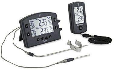 Themapen Smoke Wireless BBQ Thermometer for Smoker, Grill, Oven and Kitchen with 2 Channels, Backlit Display, Max/Min & High/Low Alarms. Perfect for barbeque meat and pit
