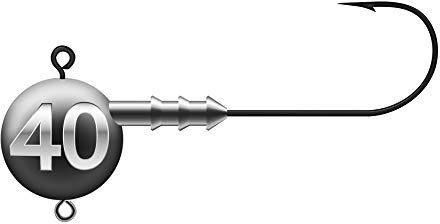 K.P Mustad Round Magnum Rund Jigkopf Jig Haken Gummifische 8/0 40 Gramm