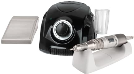 Saeyang Nagelfräser Nagelfeile Elektrisch 3000 RPM Professionelle Nagel Pediküre Maschine mit Fußpedal für Nagelstudio/Salon (schwarz)