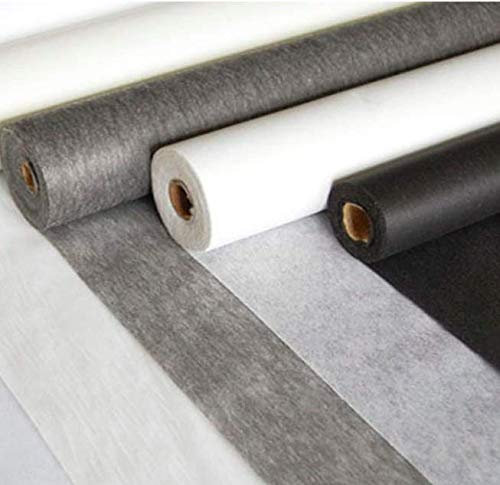 Interfacing Fabric White Black Lightweight Medium Heavy Fusible Iron On 5 Metres 100cm Width by Accessories Attic (White, Heavy)