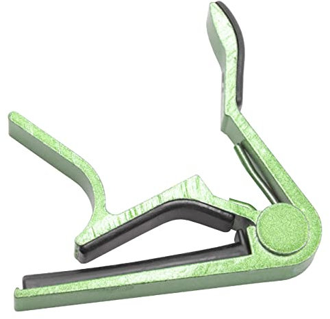 vhbw Kapodaster Capo kompatibel mit Gitarre, Akustikgitarre, E-Gitarre gewölbt, grün