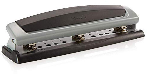 Swingline 74037 Perforatrice de bureau réglable 2 à 3 trous Capacité 10 feuilles Noir/argenté 3 Pack (Black Silver) 3 Pack (Black Silver)