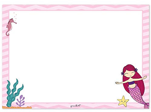 Schreibtischunterlage mit Meerjungfrau-Motiv in DIN A3 I 25 Blatt I rosa weiß I aus Papier I zum Abreißen I für große und kleine Mädchen I dv805