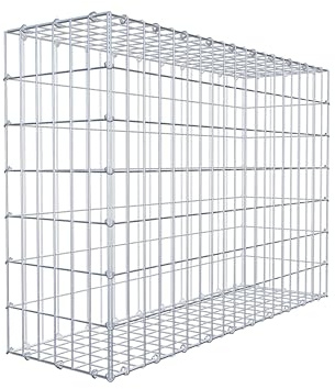 GABIONA Gabione 100 × 70 × 30 cm (L x H x T) – Steinkorb aus 4 mm Draht, Maschenweite 5 × 10 cm, C-Ring Verschluss + Gratis-Zange – ideal für Sichtschutz, Gabionenzaun, Gartenmauer und Steinkorbwand