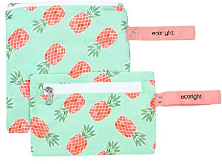 100% RECYCLED Reusable Sandwich Bag & Snack Bags by EcoRight | Zero Waste & Food Safe Lunch Bag - Pack of 2