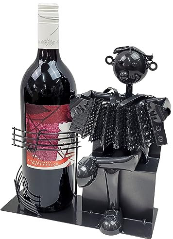 Hline Flaschenhalter Harmonika Spieler Akkordeon mit Musiknoten Geschenk Wein