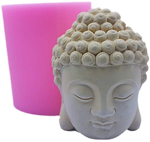 CUICUI Große Größe 3D Buddha Kopf Seife Kerze Silikonform Kerze Wachsformen Dekorieren Gips Resion Epoxy Handwerk Silikonformen